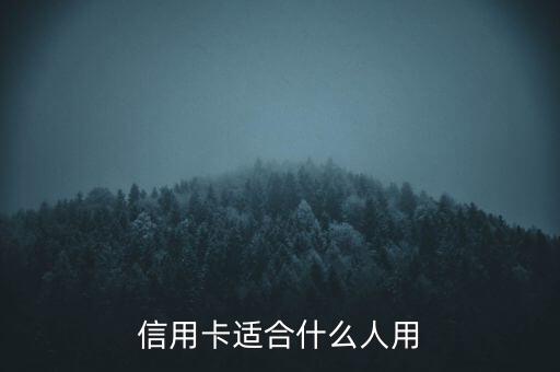 信用卡適合什么人用