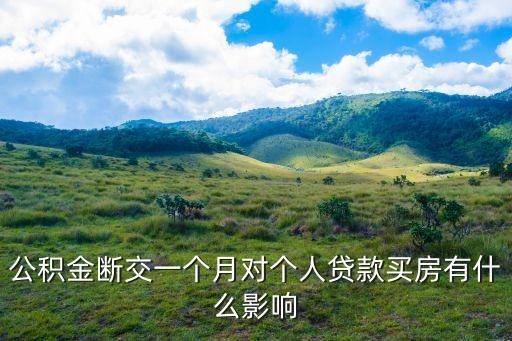 公積金斷交一個(gè)月對(duì)個(gè)人貸款買房有什么影響