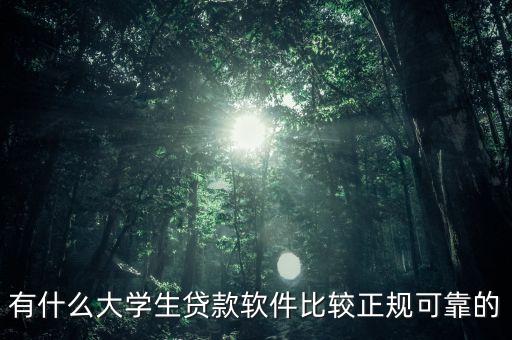 有什么大學(xué)生貸款軟件比較正規(guī)可靠的