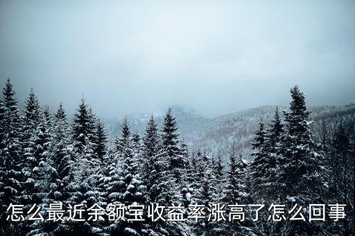 為什么余額寶利息漲了，怎么最近余額寶收益率漲高了怎么回事