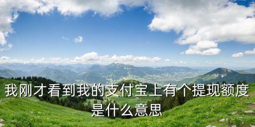 我剛才看到我的支付寶上有個提現(xiàn)額度是什么意思