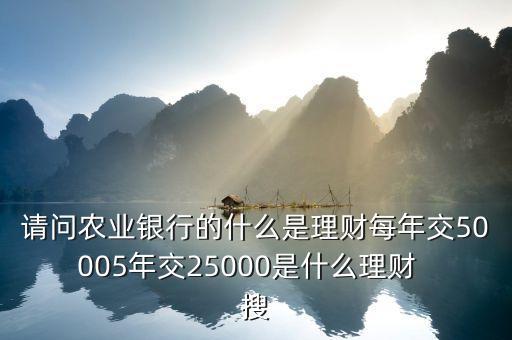 請問農(nóng)業(yè)銀行的什么是理財(cái)每年交50005年交25000是什么理財(cái)  搜