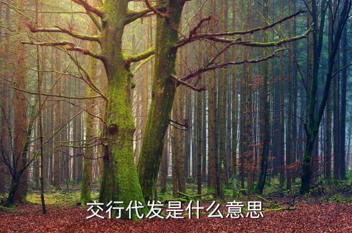 交行代發(fā)是什么意思