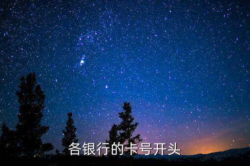 各銀行的卡號開頭