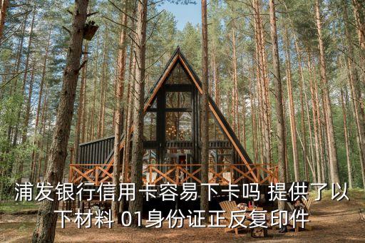 浦發(fā)銀行信用卡容易下卡嗎 提供了以下材料 01身份證正反復(fù)印件