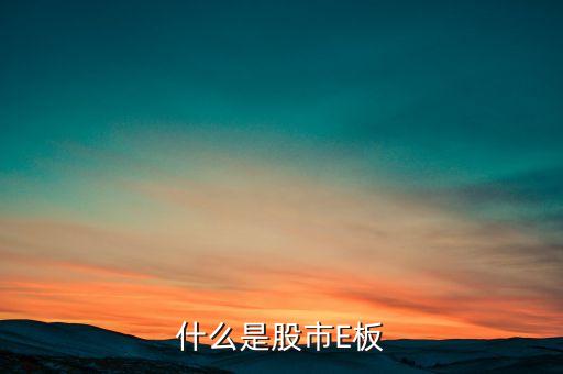 什么是股市E板
