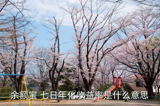 余額寶 七日年化收益率是什么意思