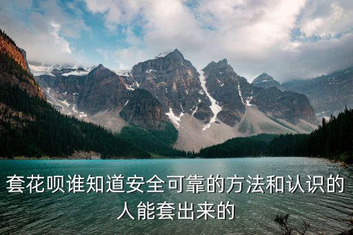套花唄誰(shuí)知道安全可靠的方法和認(rèn)識(shí)的人能套出來(lái)的