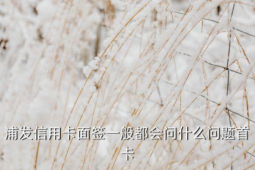 浦發(fā)信用卡面簽一般都會問什么問題首卡