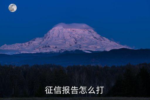 征信報(bào)告怎么打