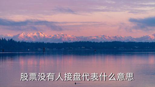 股票沒有人接盤代表什么意思