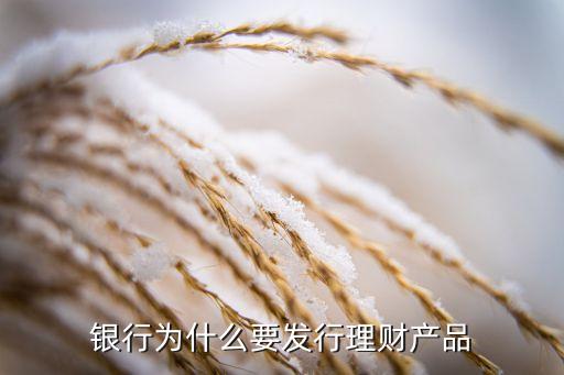 銀行為什么要發(fā)行理財(cái)產(chǎn)品