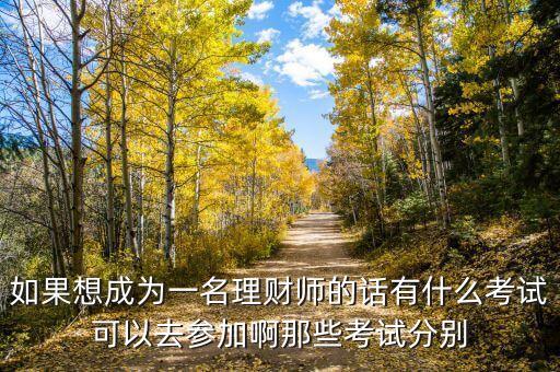 如果想成為一名理財師的話有什么考試可以去參加啊那些考試分別