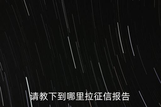 請(qǐng)教下到哪里拉征信報(bào)告