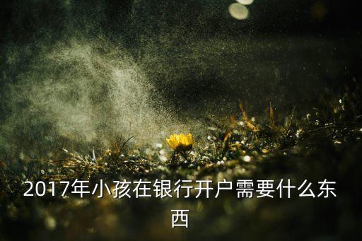 2017年小孩在銀行開戶需要什么東西