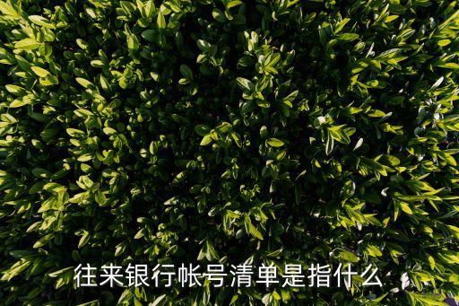 銀行賬戶清單是什么，往來銀行帳號清單是指什么