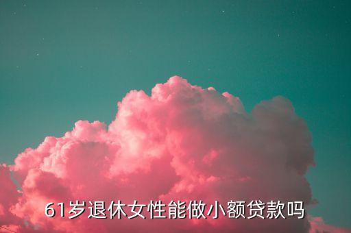 61歲退休女性能做小額貸款嗎