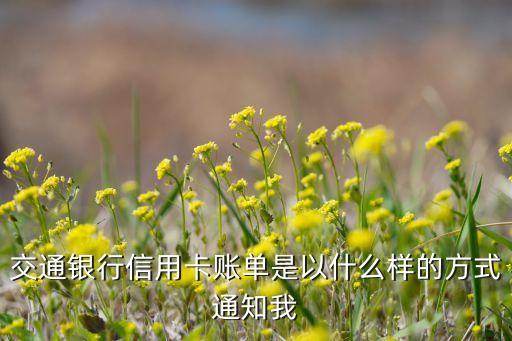 交通銀行信用卡賬單是以什么樣的方式通知我