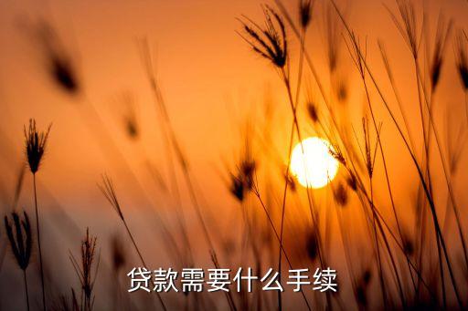 貸款需要什么手續(xù)