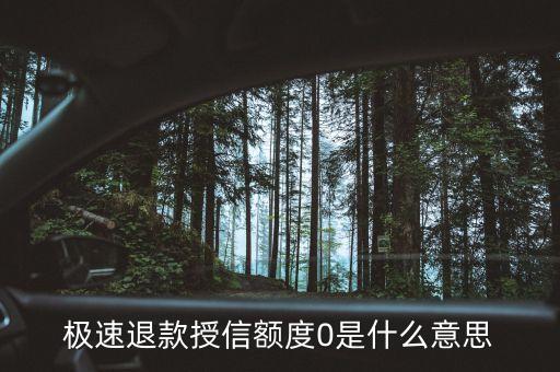極速退款授信額度0是什么意思