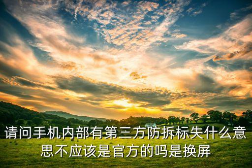 請問手機內(nèi)部有第三方防拆標失什么意思不應(yīng)該是官方的嗎是換屏