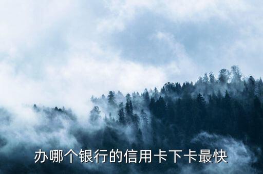 辦哪個銀行的信用卡下卡最快
