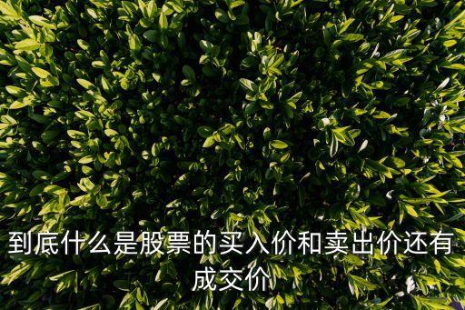 股票的價格包括什么，到底什么是股票的買入價和賣出價還有成交價