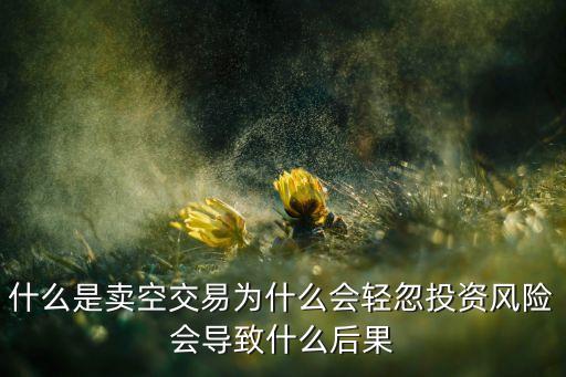 什么是賣(mài)空交易為什么會(huì)輕忽投資風(fēng)險(xiǎn)會(huì)導(dǎo)致什么后果