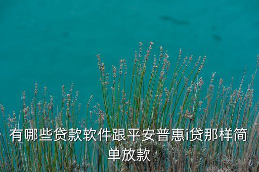 秒殺平安i貸什么口子，有沒(méi)有和平安i貸類似的貸款平安秒下2萬(wàn)