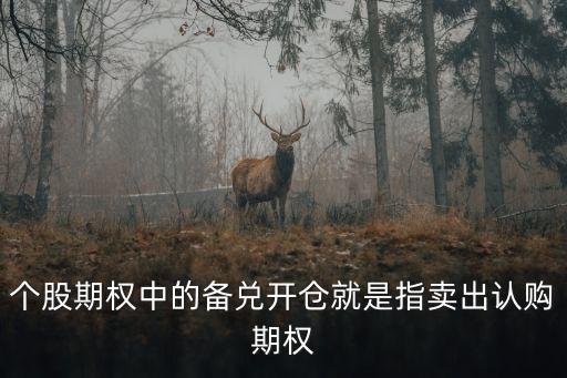 期權(quán)備兌開倉是什么意思，什么是備兌開倉