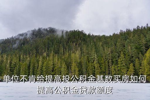 單位不肯給提高投公積金基數(shù)買房如何提高公積金貸款額度