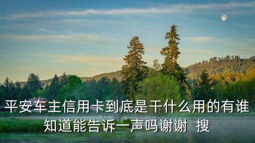 什么是平安車主卡，平安信用卡車主一般卡是什么意思