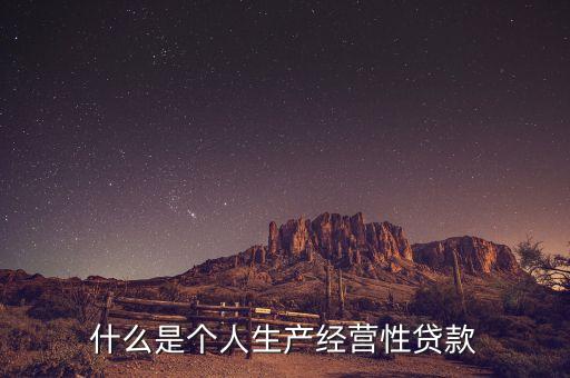 什么是個(gè)人生產(chǎn)經(jīng)營(yíng)性貸款
