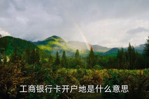 工商銀行卡開戶地是什么意思