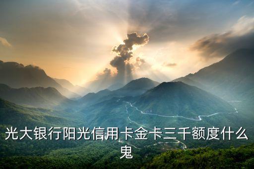 光大銀行陽光信用卡金卡三千額度什么鬼