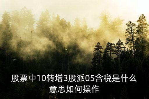 股票中10轉(zhuǎn)增3股派05含稅是什么意思如何操作