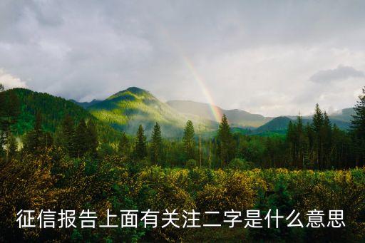 征信有個關注是什么情況，信用記錄形成關注是什么意思啊