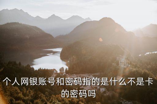 個人網(wǎng)銀賬號和密碼指的是什么不是卡的密碼嗎
