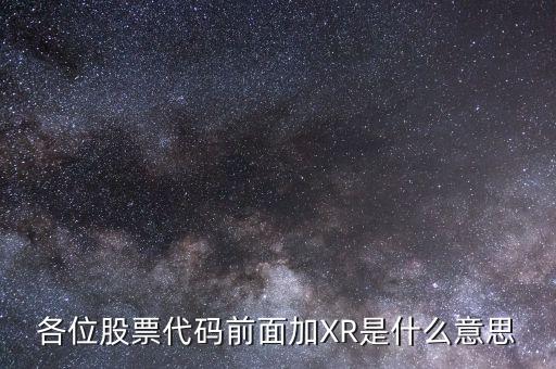 各位股票代碼前面加XR是什么意思