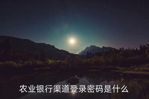 農(nóng)業(yè)銀行渠道登錄密碼是什么
