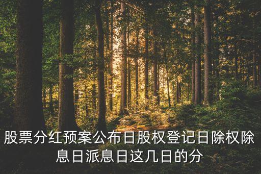 股票分紅預(yù)案公布日股權(quán)登記日除權(quán)除息日派息日這幾日的分
