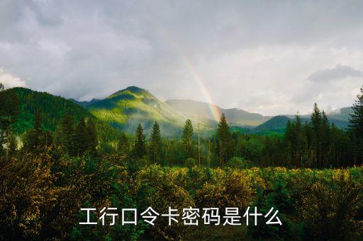 工商銀行信用卡口令卡密碼是什么，工行的口令卡密碼是什么啊
