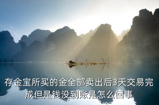 存金寶所買的金全部賣出后3天交易完成但是錢沒(méi)到賬是怎么回事