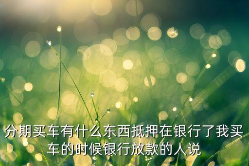 分期買車有什么東西抵押在銀行了我買車的時(shí)候銀行放款的人說