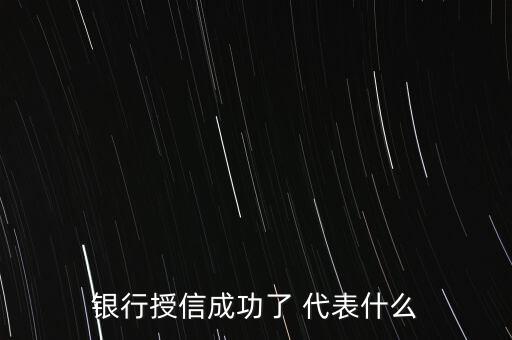 銀行授信成功了 代表什么
