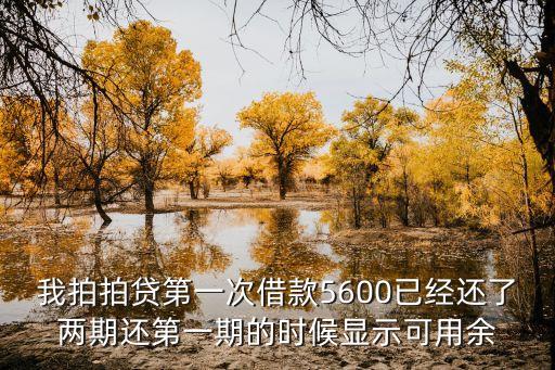 我拍拍貸第一次借款5600已經(jīng)還了兩期還第一期的時候顯示可用余