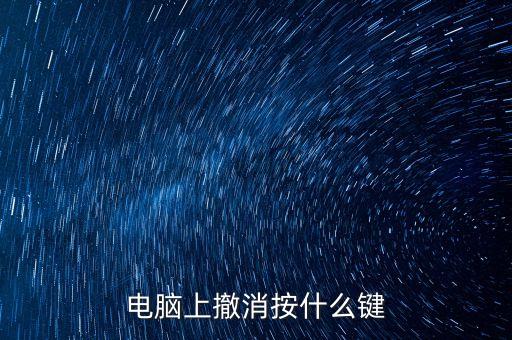 電腦上撤消按什么鍵