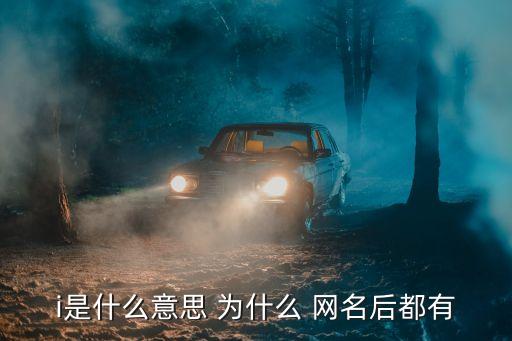 i是什么意思 為什么 網(wǎng)名后都有
