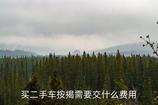 二手車貸款買都需要交什么費(fèi)用嗎，按揭一輛二手車都需要哪些費(fèi)用