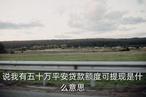 說我有五十萬平安貸款額度可提現(xiàn)是什么意思